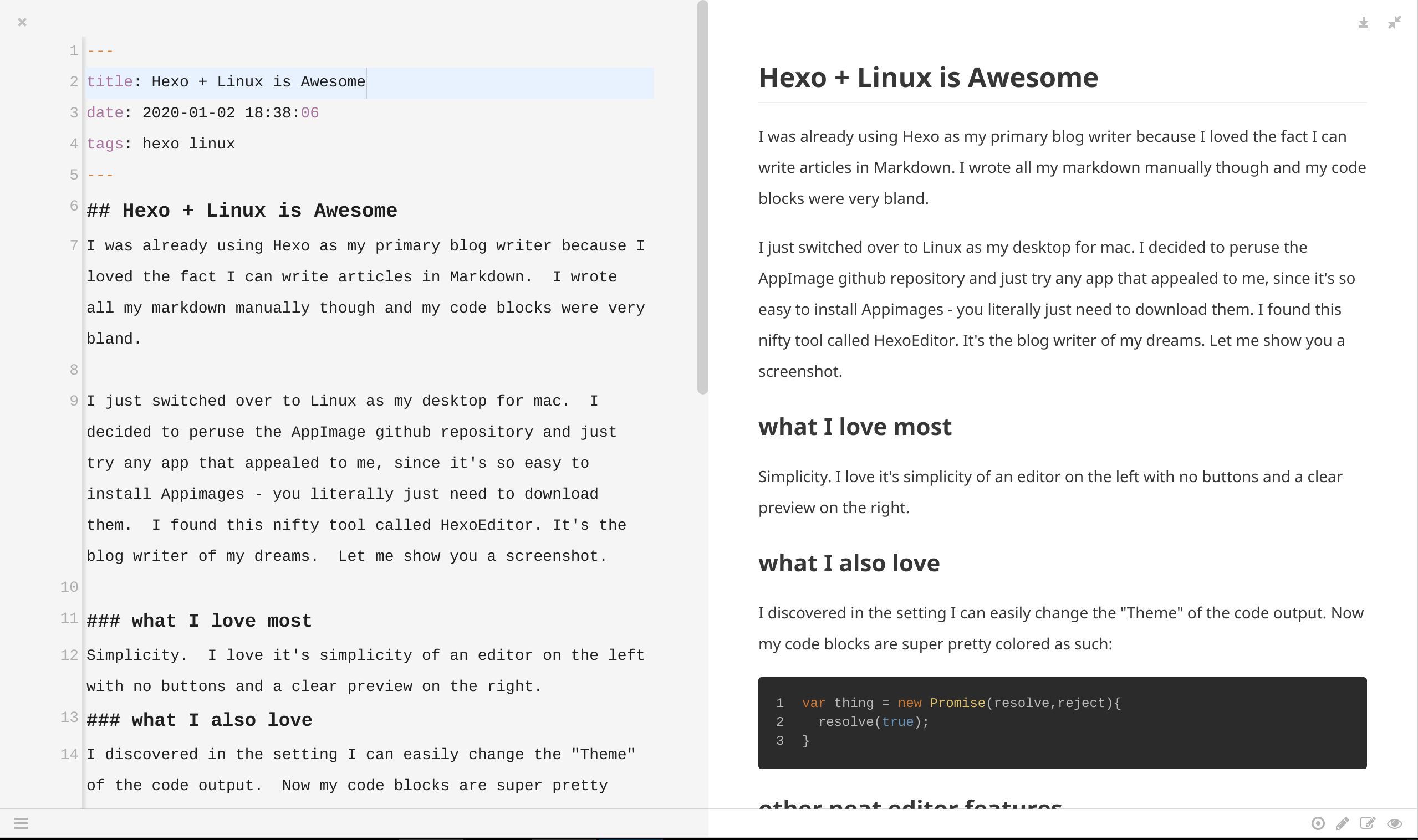 hexo screenshot